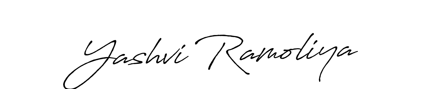 Make a beautiful signature design for name Yashvi Ramoliya. With this signature (Antro_Vectra_Bolder) style, you can create a handwritten signature for free. Yashvi Ramoliya signature style 7 images and pictures png