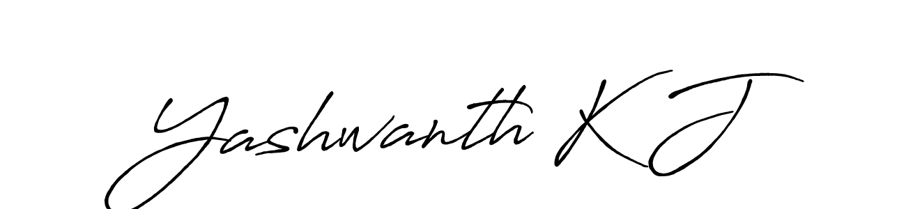 How to make Yashwanth K J name signature. Use Antro_Vectra_Bolder style for creating short signs online. This is the latest handwritten sign. Yashwanth K J signature style 7 images and pictures png