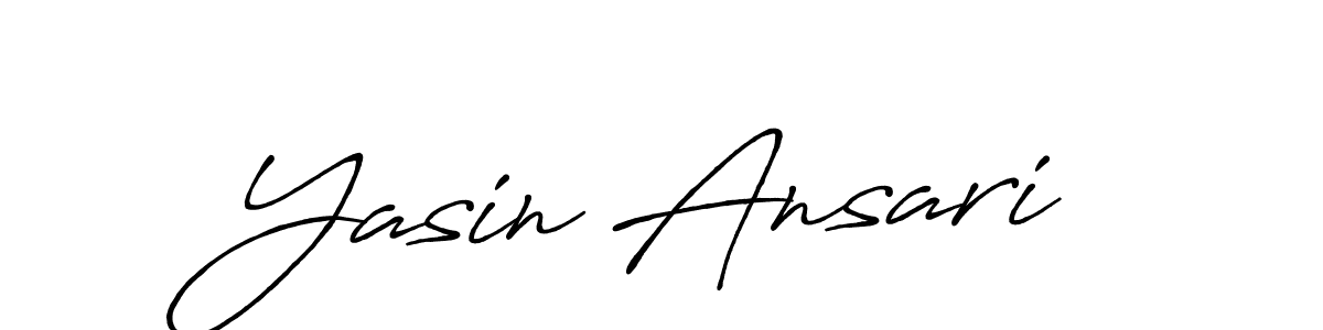 Make a beautiful signature design for name Yasin Ansari. With this signature (Antro_Vectra_Bolder) style, you can create a handwritten signature for free. Yasin Ansari signature style 7 images and pictures png