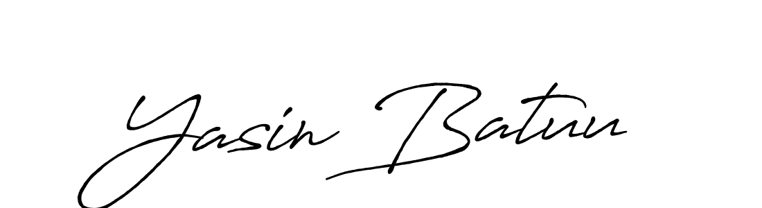 Create a beautiful signature design for name Yasin Batuu. With this signature (Antro_Vectra_Bolder) fonts, you can make a handwritten signature for free. Yasin Batuu signature style 7 images and pictures png