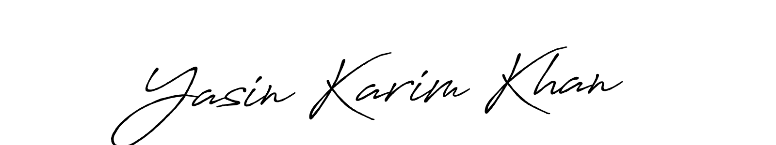 Also You can easily find your signature by using the search form. We will create Yasin Karim Khan name handwritten signature images for you free of cost using Antro_Vectra_Bolder sign style. Yasin Karim Khan signature style 7 images and pictures png