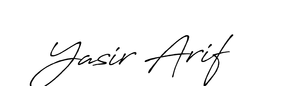 Make a beautiful signature design for name Yasir Arif. With this signature (Antro_Vectra_Bolder) style, you can create a handwritten signature for free. Yasir Arif signature style 7 images and pictures png