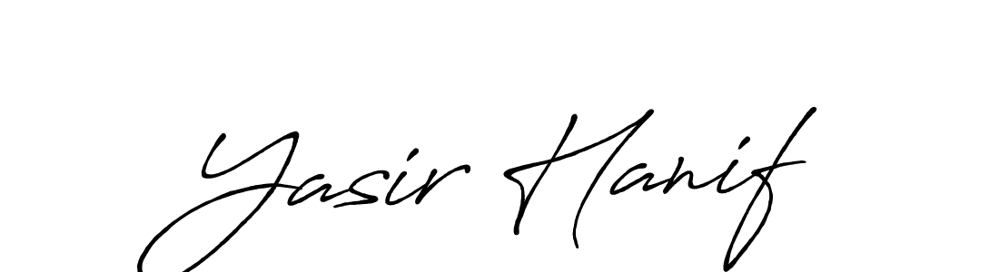 How to make Yasir Hanif name signature. Use Antro_Vectra_Bolder style for creating short signs online. This is the latest handwritten sign. Yasir Hanif signature style 7 images and pictures png