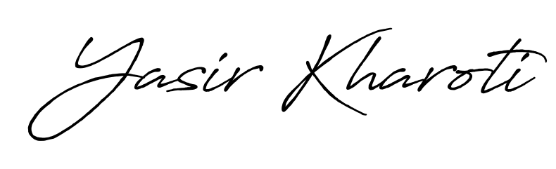 See photos of Yasir Kharoti official signature. Check more albums & portfolios. Read reviews & check more about Antro_Vectra_Bolder font. Yasir Kharoti signature style 7 images and pictures png