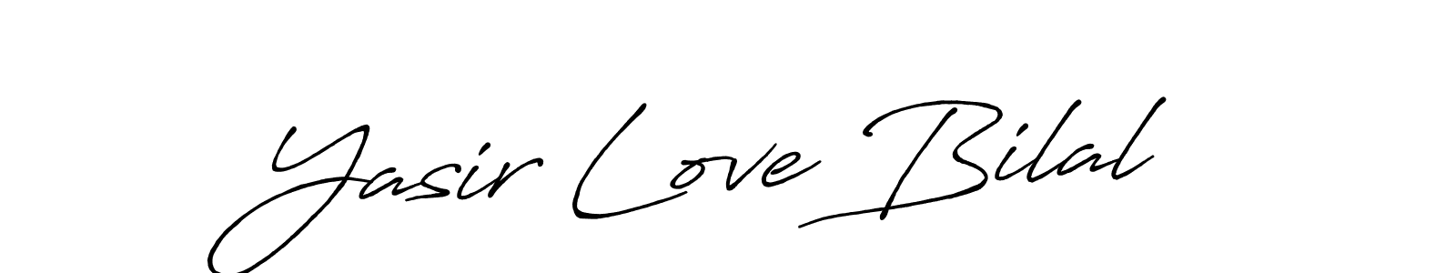 The best way (Antro_Vectra_Bolder) to make a short signature is to pick only two or three words in your name. The name Yasir Love Bilal include a total of six letters. For converting this name. Yasir Love Bilal signature style 7 images and pictures png