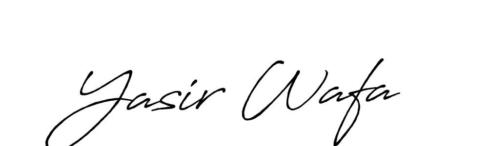 How to make Yasir Wafa name signature. Use Antro_Vectra_Bolder style for creating short signs online. This is the latest handwritten sign. Yasir Wafa signature style 7 images and pictures png