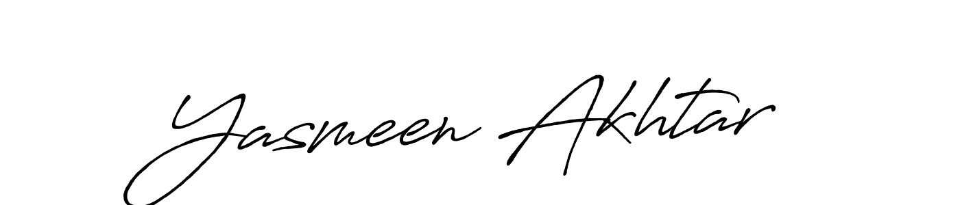 How to make Yasmeen Akhtar name signature. Use Antro_Vectra_Bolder style for creating short signs online. This is the latest handwritten sign. Yasmeen Akhtar signature style 7 images and pictures png