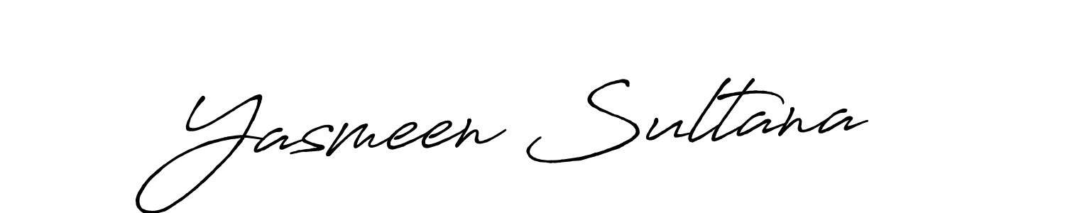 Design your own signature with our free online signature maker. With this signature software, you can create a handwritten (Antro_Vectra_Bolder) signature for name Yasmeen Sultana. Yasmeen Sultana signature style 7 images and pictures png