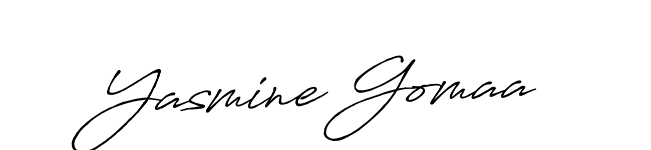 Use a signature maker to create a handwritten signature online. With this signature software, you can design (Antro_Vectra_Bolder) your own signature for name Yasmine Gomaa. Yasmine Gomaa signature style 7 images and pictures png