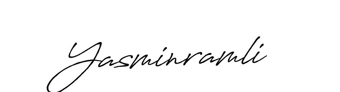 How to make Yasminramli signature? Antro_Vectra_Bolder is a professional autograph style. Create handwritten signature for Yasminramli name. Yasminramli signature style 7 images and pictures png