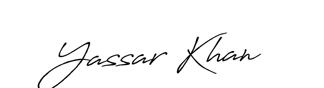 Use a signature maker to create a handwritten signature online. With this signature software, you can design (Antro_Vectra_Bolder) your own signature for name Yassar Khan. Yassar Khan signature style 7 images and pictures png