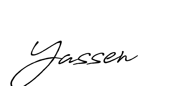 How to make Yassen signature? Antro_Vectra_Bolder is a professional autograph style. Create handwritten signature for Yassen name. Yassen signature style 7 images and pictures png
