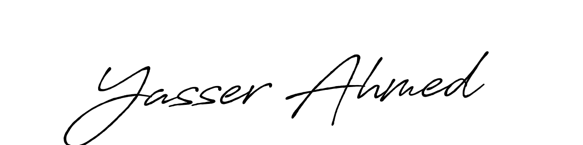 This is the best signature style for the Yasser Ahmed name. Also you like these signature font (Antro_Vectra_Bolder). Mix name signature. Yasser Ahmed signature style 7 images and pictures png