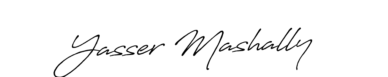 Create a beautiful signature design for name Yasser Mashally. With this signature (Antro_Vectra_Bolder) fonts, you can make a handwritten signature for free. Yasser Mashally signature style 7 images and pictures png