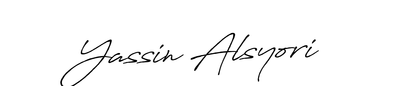 Make a beautiful signature design for name Yassin Alsyori. With this signature (Antro_Vectra_Bolder) style, you can create a handwritten signature for free. Yassin Alsyori signature style 7 images and pictures png