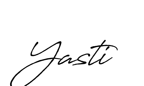 Yasti stylish signature style. Best Handwritten Sign (Antro_Vectra_Bolder) for my name. Handwritten Signature Collection Ideas for my name Yasti. Yasti signature style 7 images and pictures png