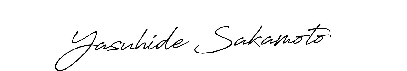 Yasuhide Sakamoto stylish signature style. Best Handwritten Sign (Antro_Vectra_Bolder) for my name. Handwritten Signature Collection Ideas for my name Yasuhide Sakamoto. Yasuhide Sakamoto signature style 7 images and pictures png