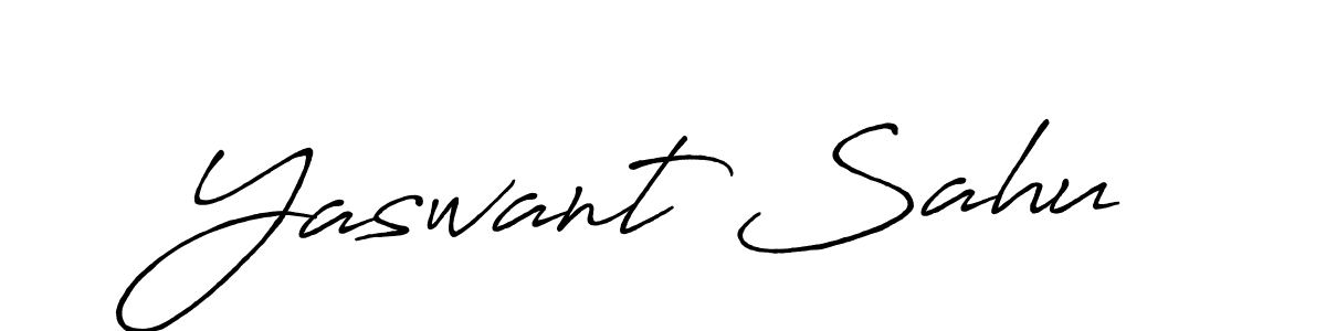 How to make Yaswant Sahu name signature. Use Antro_Vectra_Bolder style for creating short signs online. This is the latest handwritten sign. Yaswant Sahu signature style 7 images and pictures png