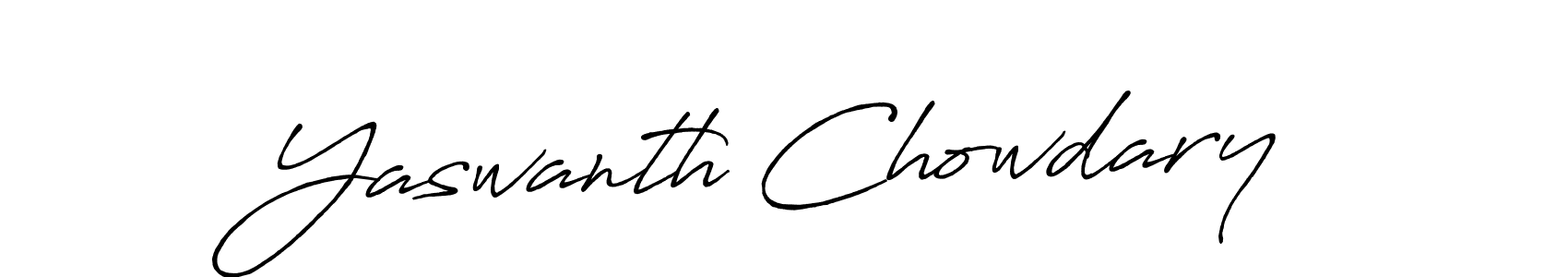 Use a signature maker to create a handwritten signature online. With this signature software, you can design (Antro_Vectra_Bolder) your own signature for name Yaswanth Chowdary. Yaswanth Chowdary signature style 7 images and pictures png