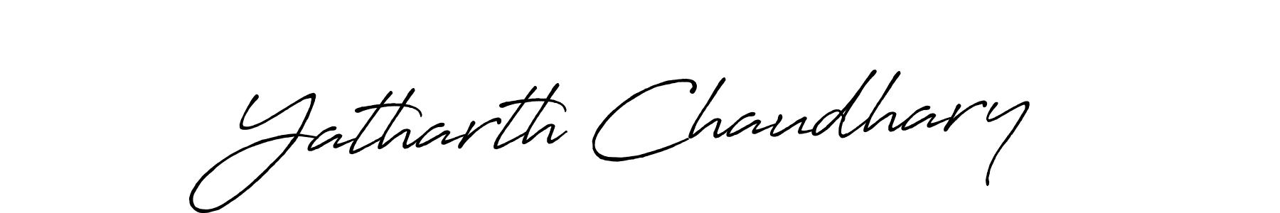 Create a beautiful signature design for name Yatharth Chaudhary. With this signature (Antro_Vectra_Bolder) fonts, you can make a handwritten signature for free. Yatharth Chaudhary signature style 7 images and pictures png