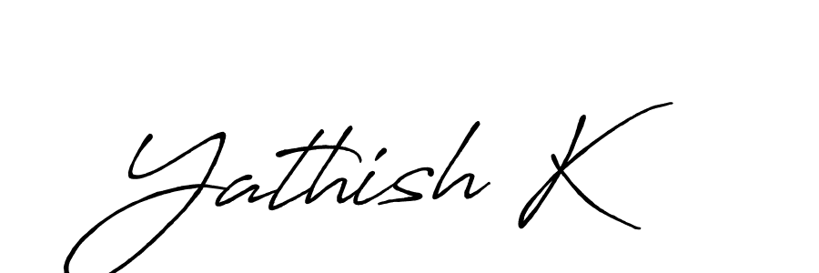 Create a beautiful signature design for name Yathish K. With this signature (Antro_Vectra_Bolder) fonts, you can make a handwritten signature for free. Yathish K signature style 7 images and pictures png