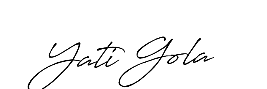 Yati Gola stylish signature style. Best Handwritten Sign (Antro_Vectra_Bolder) for my name. Handwritten Signature Collection Ideas for my name Yati Gola. Yati Gola signature style 7 images and pictures png