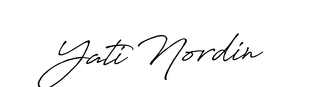Use a signature maker to create a handwritten signature online. With this signature software, you can design (Antro_Vectra_Bolder) your own signature for name Yati Nordin. Yati Nordin signature style 7 images and pictures png