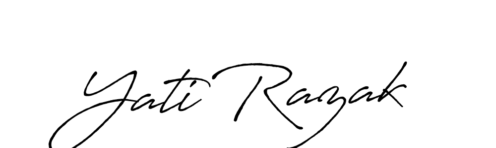 Also You can easily find your signature by using the search form. We will create Yati Razak name handwritten signature images for you free of cost using Antro_Vectra_Bolder sign style. Yati Razak signature style 7 images and pictures png