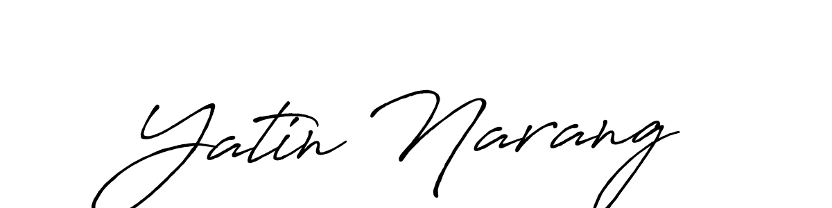 Make a beautiful signature design for name Yatin Narang. With this signature (Antro_Vectra_Bolder) style, you can create a handwritten signature for free. Yatin Narang signature style 7 images and pictures png