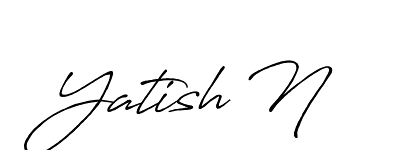 Similarly Antro_Vectra_Bolder is the best handwritten signature design. Signature creator online .You can use it as an online autograph creator for name Yatish N. Yatish N signature style 7 images and pictures png