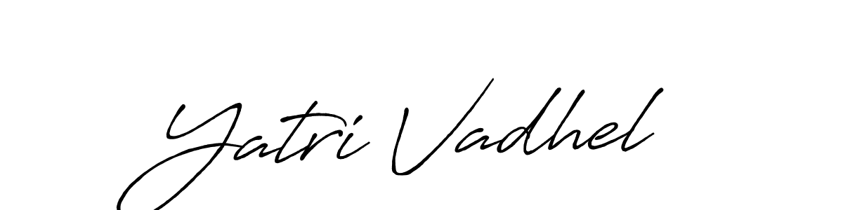 Design your own signature with our free online signature maker. With this signature software, you can create a handwritten (Antro_Vectra_Bolder) signature for name Yatri Vadhel. Yatri Vadhel signature style 7 images and pictures png