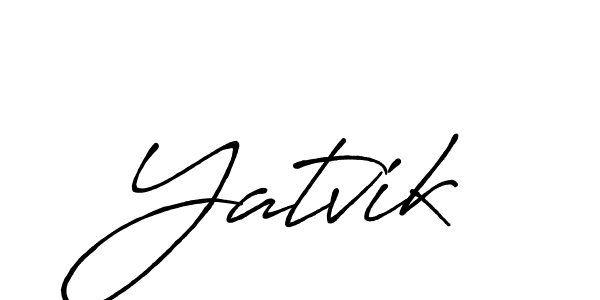 Yatvik stylish signature style. Best Handwritten Sign (Antro_Vectra_Bolder) for my name. Handwritten Signature Collection Ideas for my name Yatvik. Yatvik signature style 7 images and pictures png