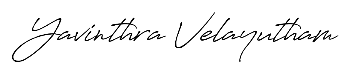 Explore multiple handwriting variations for Yavinthra Velayutham including this stunning Antro_Vectra_Bolder design. Free to use across all platforms. Yavinthra Velayutham signature style 7 images and pictures png