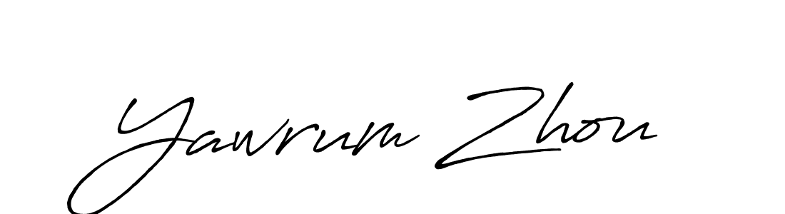 How to make Yawrum Zhou name signature. Use Antro_Vectra_Bolder style for creating short signs online. This is the latest handwritten sign. Yawrum Zhou signature style 7 images and pictures png