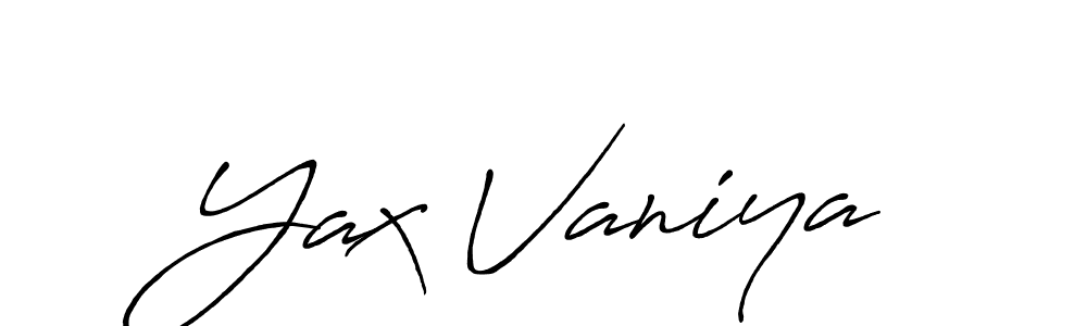 Also we have Yax Vaniya name is the best signature style. Create professional handwritten signature collection using Antro_Vectra_Bolder autograph style. Yax Vaniya signature style 7 images and pictures png