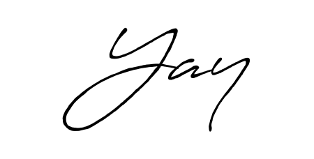 Stand out with a creative autograph for Yay. The Antro_Vectra_Bolder styling blends modern aesthetics with classic signature flourishes. Yay signature style 7 images and pictures png