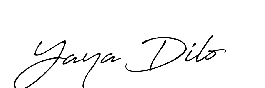Use a signature maker to create a handwritten signature online. With this signature software, you can design (Antro_Vectra_Bolder) your own signature for name Yaya Dilo. Yaya Dilo signature style 7 images and pictures png