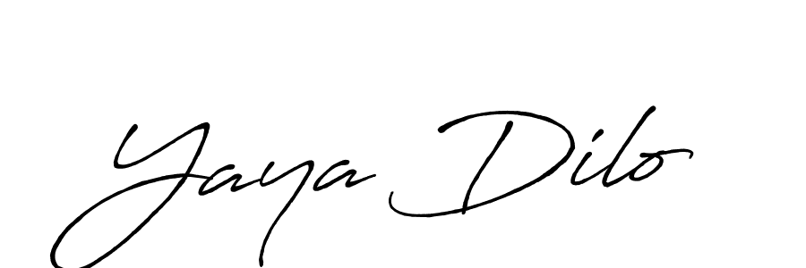 Use a signature maker to create a handwritten signature online. With this signature software, you can design (Antro_Vectra_Bolder) your own signature for name Yaya Dilo. Yaya Dilo signature style 7 images and pictures png