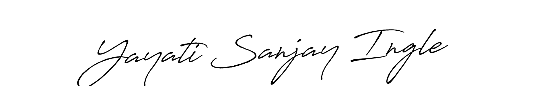How to make Yayati Sanjay Ingle name signature. Use Antro_Vectra_Bolder style for creating short signs online. This is the latest handwritten sign. Yayati Sanjay Ingle signature style 7 images and pictures png