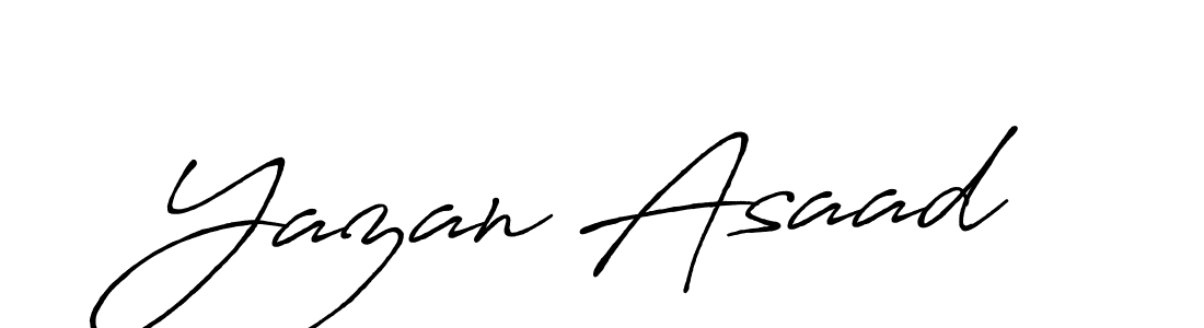 Use a signature maker to create a handwritten signature online. With this signature software, you can design (Antro_Vectra_Bolder) your own signature for name Yazan Asaad. Yazan Asaad signature style 7 images and pictures png
