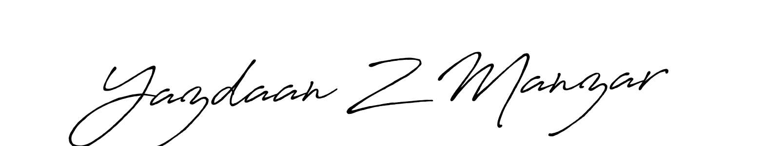 Antro_Vectra_Bolder is a professional signature style that is perfect for those who want to add a touch of class to their signature. It is also a great choice for those who want to make their signature more unique. Get Yazdaan Z Manzar name to fancy signature for free. Yazdaan Z Manzar signature style 7 images and pictures png