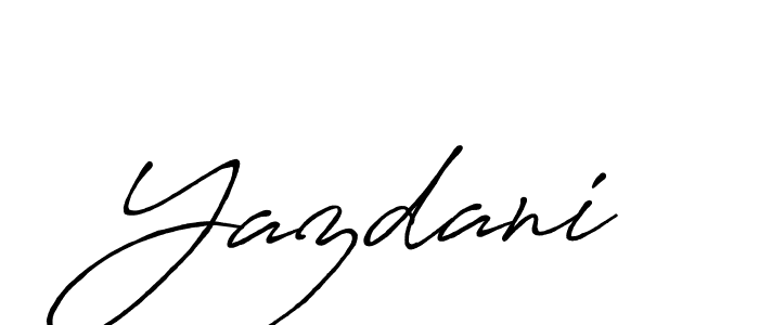 Use a signature maker to create a handwritten signature online. With this signature software, you can design (Antro_Vectra_Bolder) your own signature for name Yazdani. Yazdani signature style 7 images and pictures png