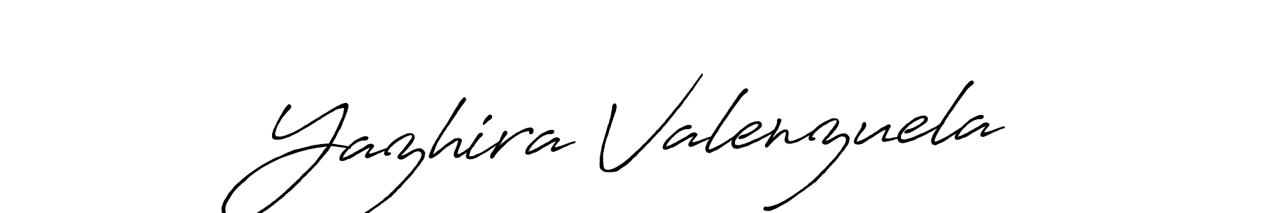 Create a beautiful signature design for name Yazhira Valenzuela. With this signature (Antro_Vectra_Bolder) fonts, you can make a handwritten signature for free. Yazhira Valenzuela signature style 7 images and pictures png