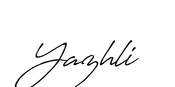 Also we have Yazhli name is the best signature style. Create professional handwritten signature collection using Antro_Vectra_Bolder autograph style. Yazhli signature style 7 images and pictures png