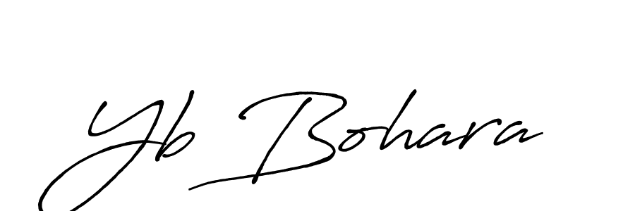 How to make Yb Bohara name signature. Use Antro_Vectra_Bolder style for creating short signs online. This is the latest handwritten sign. Yb Bohara signature style 7 images and pictures png