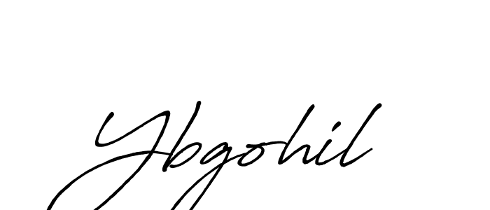if you are searching for the best signature style for your name Ybgohil. so please give up your signature search. here we have designed multiple signature styles  using Antro_Vectra_Bolder. Ybgohil signature style 7 images and pictures png