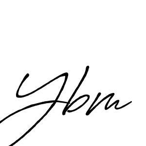 How to make Ybm signature? Antro_Vectra_Bolder is a professional autograph style. Create handwritten signature for Ybm name. Ybm signature style 7 images and pictures png