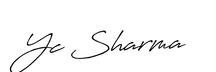 How to make Yc Sharma signature? Antro_Vectra_Bolder is a professional autograph style. Create handwritten signature for Yc Sharma name. Yc Sharma signature style 7 images and pictures png