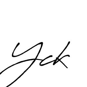 Design your own signature with our free online signature maker. With this signature software, you can create a handwritten (Antro_Vectra_Bolder) signature for name Yck. Yck signature style 7 images and pictures png