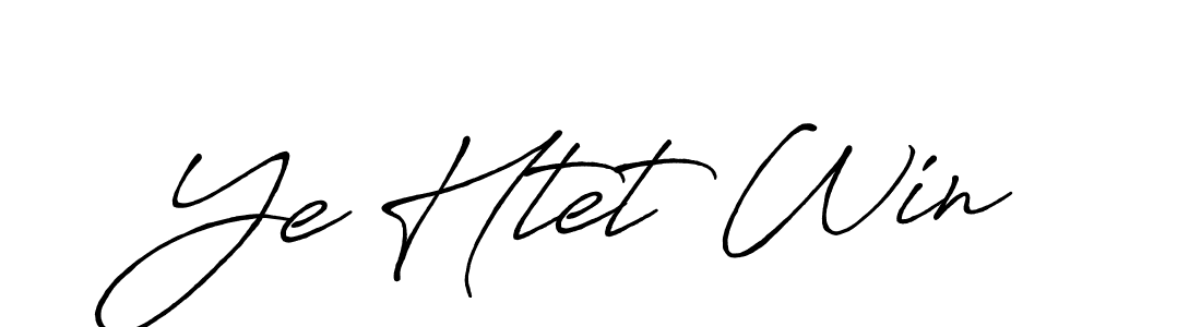 Also we have Ye Htet Win name is the best signature style. Create professional handwritten signature collection using Antro_Vectra_Bolder autograph style. Ye Htet Win signature style 7 images and pictures png